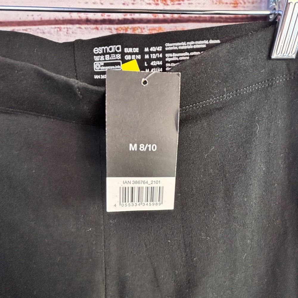 Minimalist Basic Leggings Esmara Size M 8/10 Black Cotton Elastane Stretch New - Picture 4 of 9